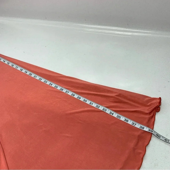 Sincerely Jules Dress Small Y2K  Halter Key Hole Midi Strapless Orange Stretch - Picture 9 of 9